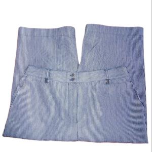 Alfred Dunner BERMUDA Shorts High Rise Striped Elastic High Waist Full Cut